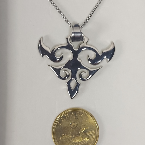 TRIBAL PENDANT NECKLACE ,STAINLESS STEEL 22 IN. - Picture 5 of 7